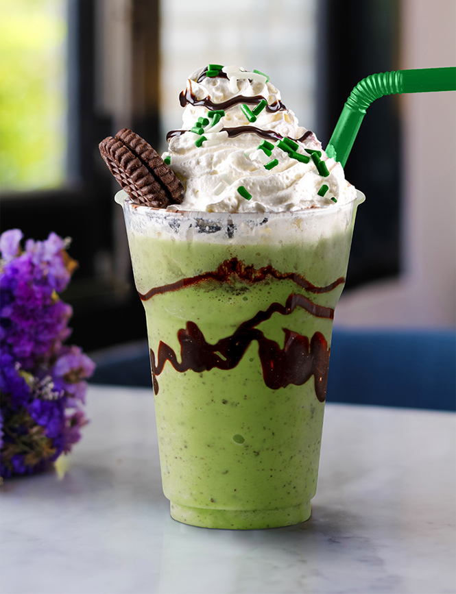 Green mint millkshake.