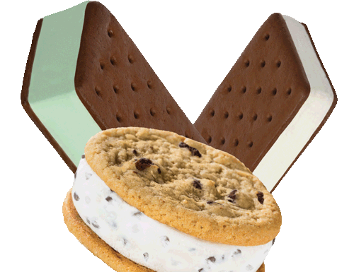 Assortment of novelty ice cream sandwiches.