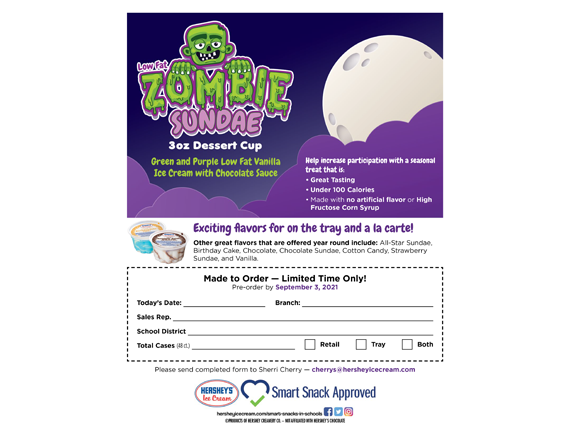 Seasonal Cup Pre-Order Form: Zombie Sundae