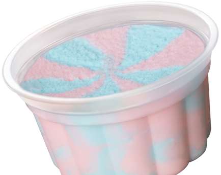 Cotton candy dessert cup.